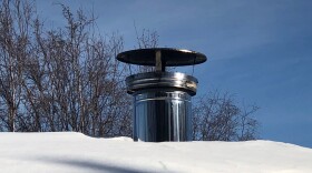 Wood stove pipe on a Fairbanks area structure