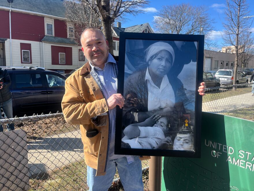 Genaro Castro, one of Clementina's sons, was overjoyed to see his mother's legacy now represented in the neighborhood she worked for.
