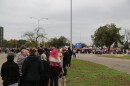 The line of people hoping to get into President Donald Trump's Lubbock rally continued to grow as the first speakers were shown on a large screen at the entrance of the event.