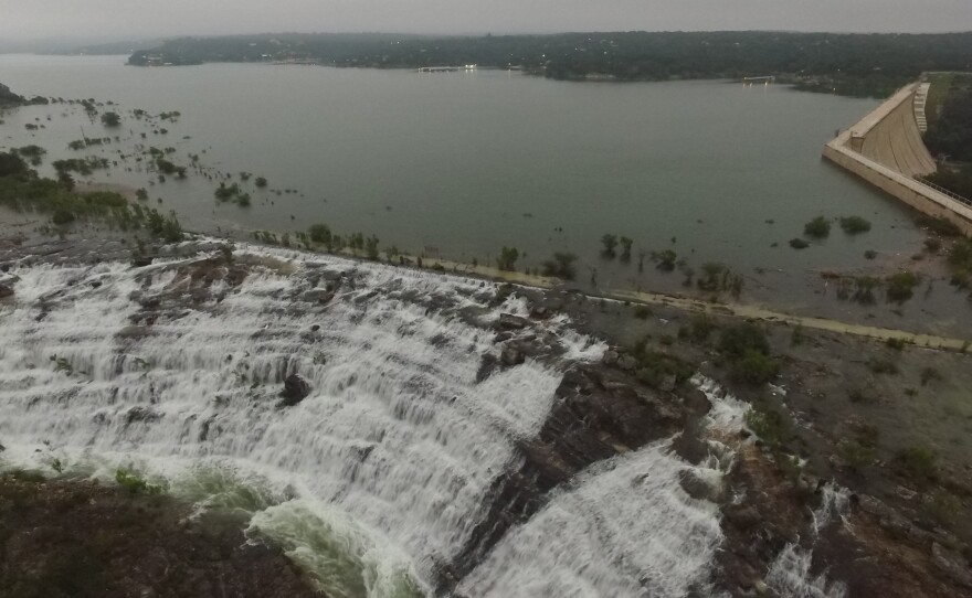 Medina Lake Reaches Capacity And Begins Flowing Over Spillway TPR