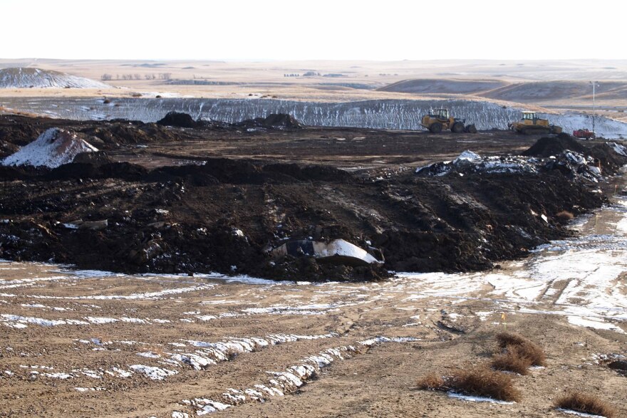 Drill cuttings in Oaks Disposal, an oilfield waste landfill near Lindsay, Montana.
