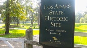 The marker recognizes Los Adaes mission, which served as the first Spanish capital of Texas.