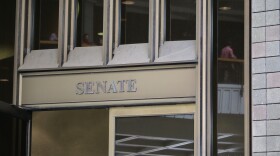 Entrance to the Senate chamber at the Hawaiʻi State Capitol on Jan. 15, 2025.