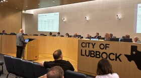 Assistant City Manager Erik Rejino discusses impact fees with Lubbock's city council on Aug. 12, 2025.