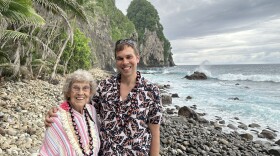 Joy Ryan and her grandson Brad at the National Park of American Samoa. The pair visited all 63 U.S. national parks together