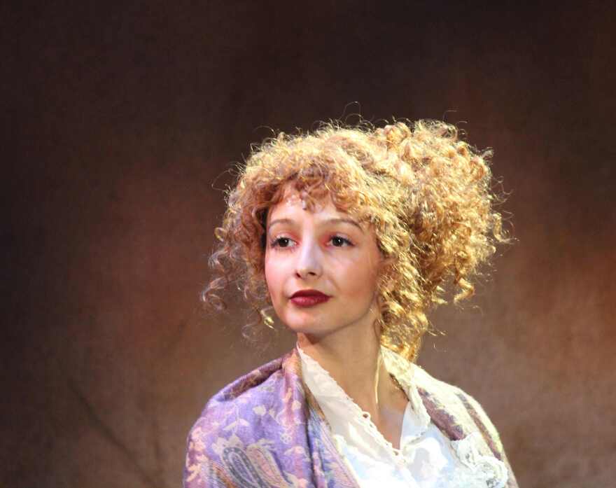 Florida Gulf Coast University freshman Delilah Mendez plays the part of Nellie Lovett to perfection.