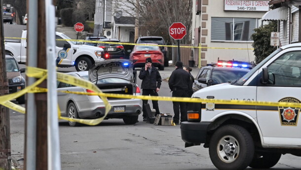 Scranton Police and Pennsylvania State Police blocked off a section of Swetland Street where a Scranton Police officer was shot early Thursday.