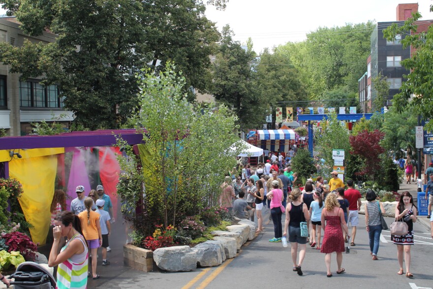  People walking down the street of the Central Pennsylvania Festival of the Arts