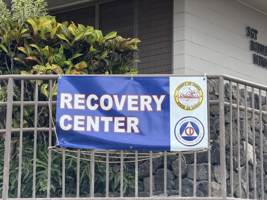A Recovery Center was set up at the Sgt. Rodney J.T. Yano Memorial Hall in Captain Cook, Hawaiʻi Island on Friday, Sept. 25, 2026.