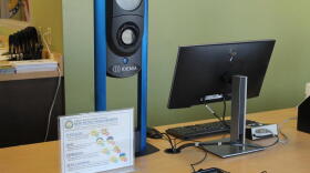 A BMV photo station, at an Indianapolis branch.