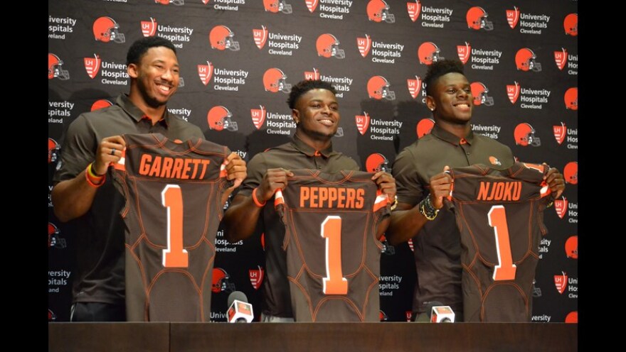 photo of Myles Garrett, Jabril Peppers and David Njoku