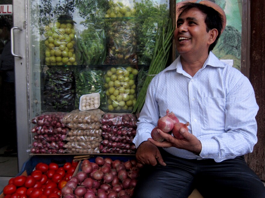 Gulal Yadav, a vendor, said, "There ought to be a change in government because everything's too expensive."