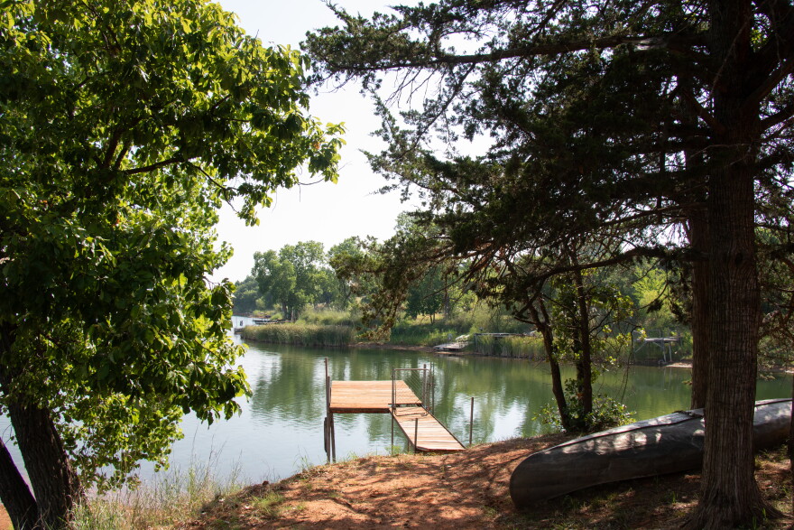 In west-central Oklahoma, Cedar Lake sits several feet lower than normal.