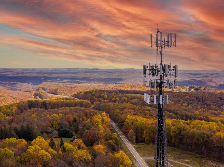 A cell phone tower in rural West Virginia.