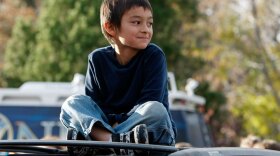 Six-year-old Falcon Heene sits on the roof of his family's van outside his home in Fort Collins, Colo. Falcon had been reported to be aboard a helium balloon over Colorado, before being discovered hiding in a box at his home.