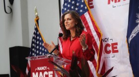 Republican 1st Congressional District Congresswoman Nancy Mace announces she will run for governor at her alma mater, the Citadel, where became the first woman to graduate from the once all-male military college in Charleston. Aug. 4, 2025.
