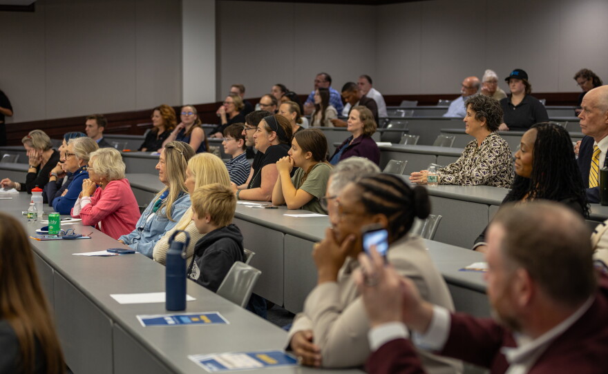 The audience at the gubernatorial forum at Roger Williams University School of Law. Credit: Rose Wheeler/Ocean State Media