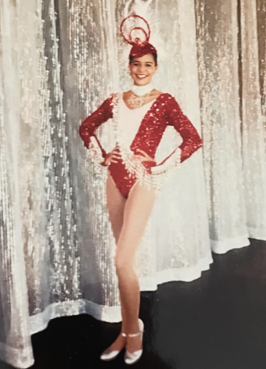 Young Jennifer Jones in her costume performing her first Christmas show.