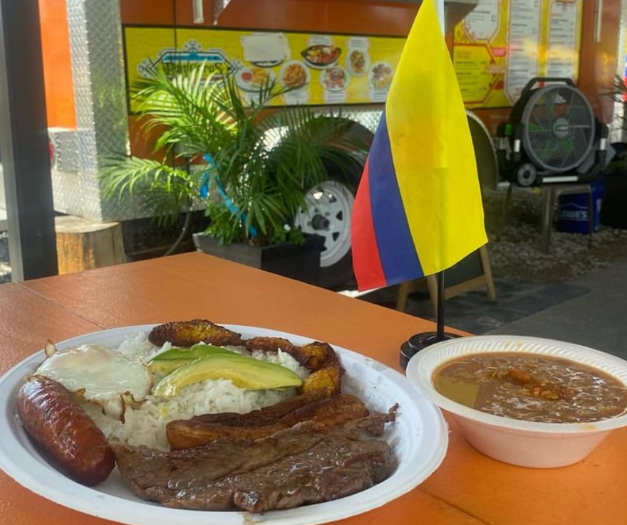 Bandeja Paisa is a traditional Colombian dish of