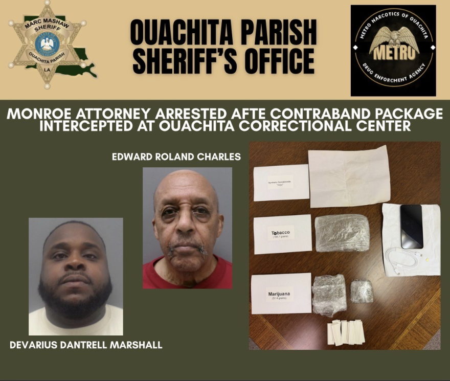 Police mugshots and contraband package