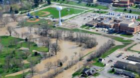 The city of Tipton during the flood of 2013.