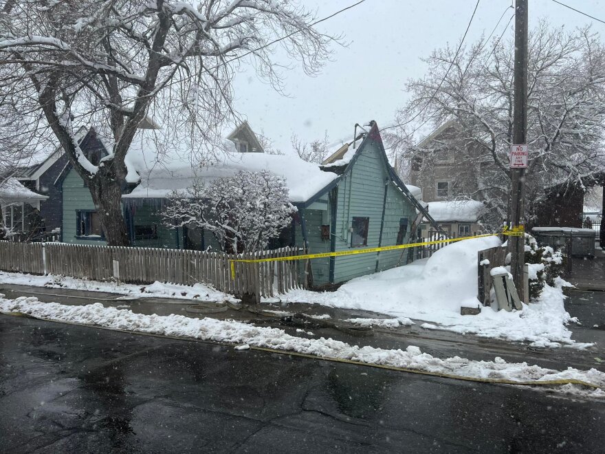 A Park Ave. home collapsed under the weight of this winter's snow early Monday.