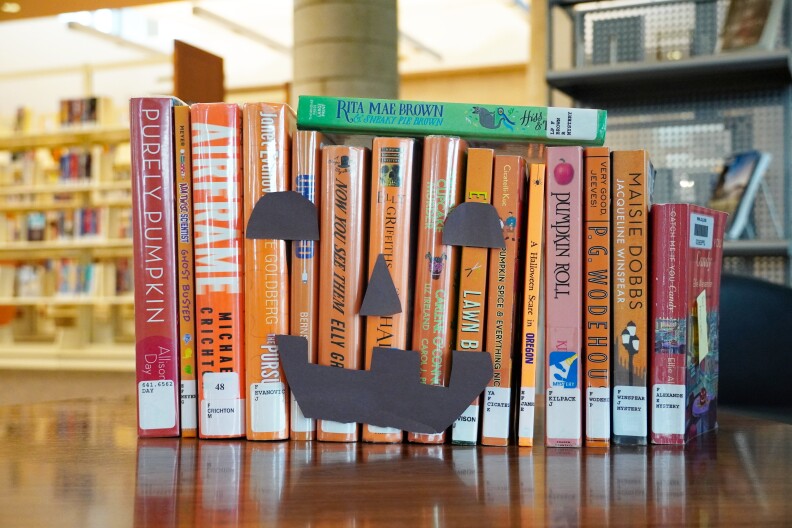 jcls spooky bookshelf