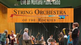 String Orchestra of the Rockies practicing on stage at the University of Montana Recital Hall.