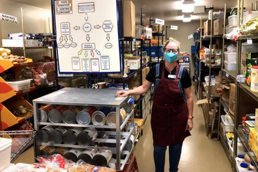 When she starts preparing a meal, Heather Craig heads into the pantry room at the Community Kitchen to gather ingredients from the dry goods that have been donated