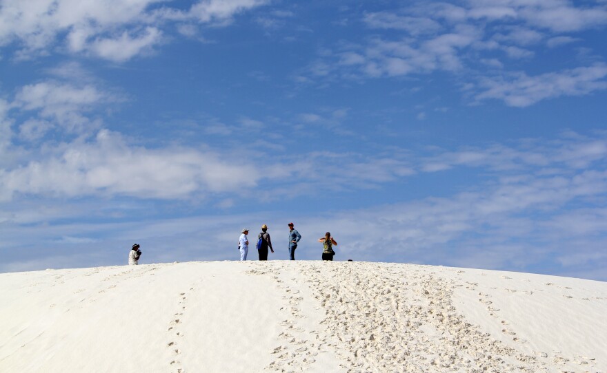 Hiking the dunes at White Sands National Monument