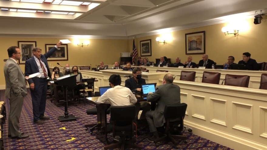 Rep. Bill Seitz (R-Cincinnati) and Rep. Rick Carfagna (R-Genoa Twp.) testify for their bill, HB425, that grants exemptions to COVID-19 vaccine mandates.