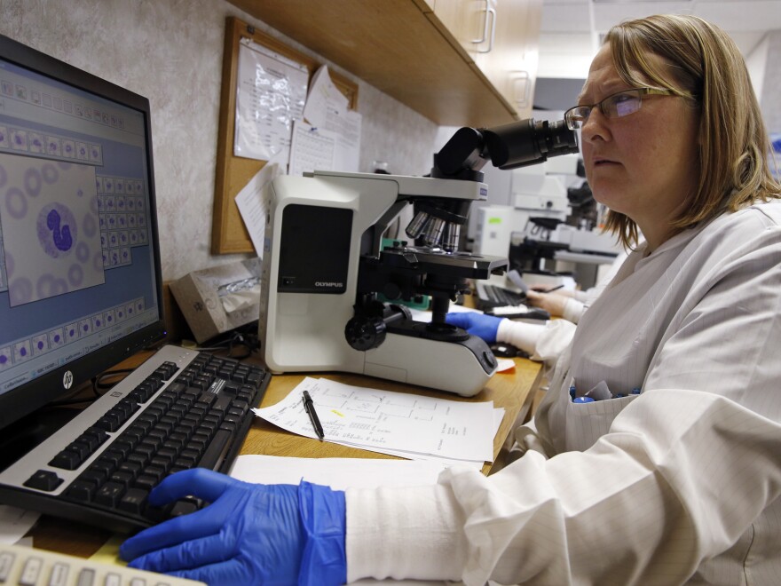 Microbiologist Shay Wilinski works at Community Hospital in Munster, Ind., where the first U.S. case of Middle East respiratory syndrome was detected.