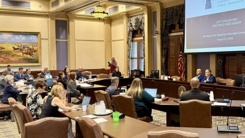The Legislative Office of Fiscal Transparency presents lawmakers with a report on fraud in Oklahoma’s childcare subsidy program on Aug. 27, 2026 at the state Capitol.