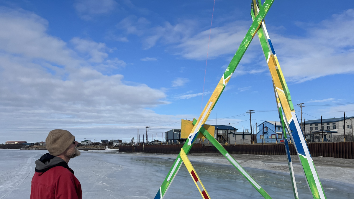 Bethel's tripod is on the river waiting for breakup. The creator broke down his design. - Vimarsana News