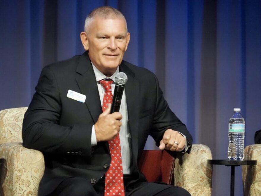 Moore Public Schools Superintendent Robert Romines speaks at a State of the Schools event at the National Cowboy and Western Heritage Museum on Aug. 6.