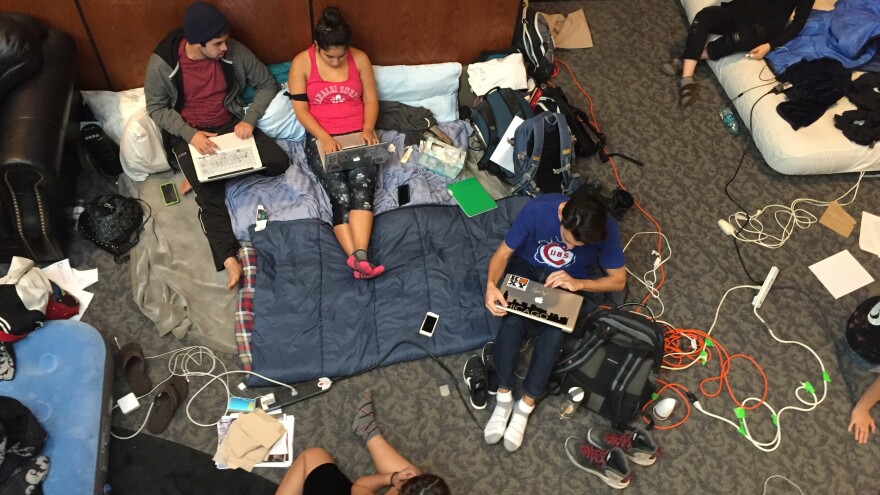 Student protesters staged an Occupy-style protest inside Occidental's Arthur G. Coons Administrative Center for nearly a week.