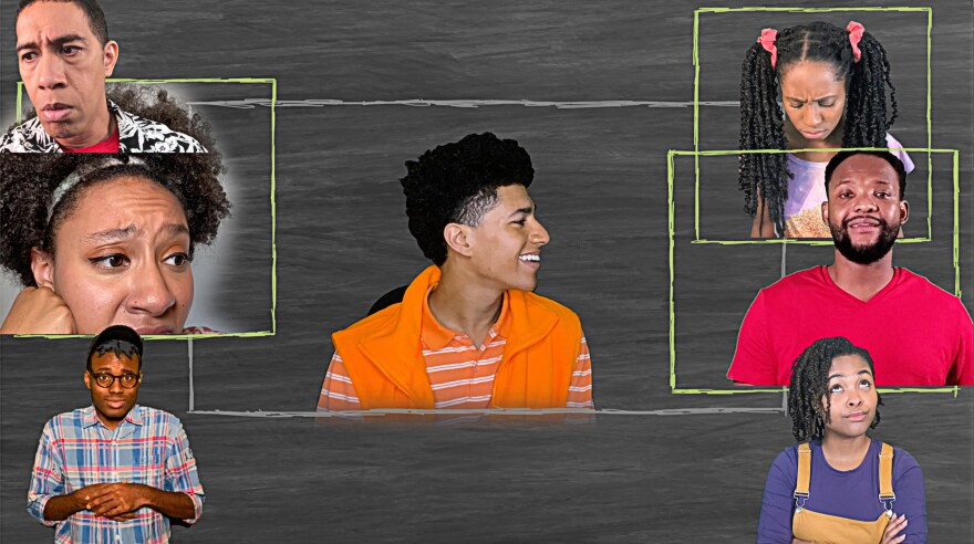 A screenshot of scene two of the virtual performance of 'A Kids Play About Racism.'