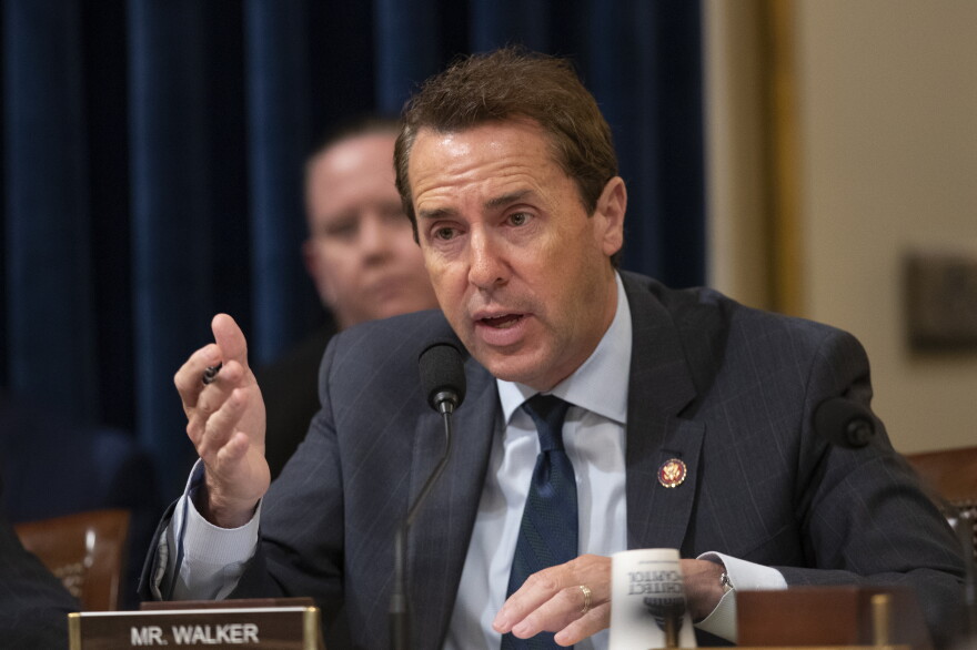 In this Sept. 18, 2019, file photo, Rep. Mark Walker, R-N.C. speaks during a hearing on Capitol Hill in Washington.
