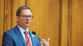 Matt Kestian, general counsel for the Indiana Bureau of Motor Vehicles, addresses the Interim Study Committee on Roads and Transportation Sept. 2, 2026.