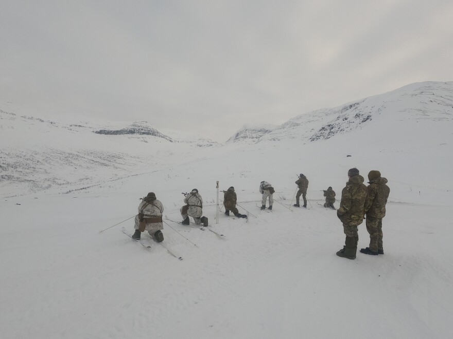 U.S. Marines with 2nd Air Naval Gunfire Liaison Company (ANGLICO), II Marine Expeditionary Force Information Group, prepare for Exercise Cold Response 2022 (Ex CR22). 2nd ANGLICO Marines integrated with the United Kingdom’s 29 Commando Regiment for artillery and aviation fire support and arctic patrolling training in Norway. The 2nd ANGLICO Marines take part in contact drills. This training increased operability between the USMC’s all-domain liaison force and the UK’s Commando forces. Ex CR22 is a biennial Norwegian national readiness and defense exercise that takes place across Norway, with participation from each of its military services, as well as from 26 additional North Atlantic Treaty Organization (NATO) allied nations and regional partners.(U.S. Marine Corps photo by Capt Quinton Boyd.)