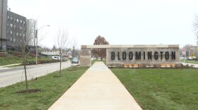 The new gateway at Miller-Showers Park.