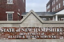 A brick sign for the N.H. Department of Health and Human Services outside their Concord Campus. 