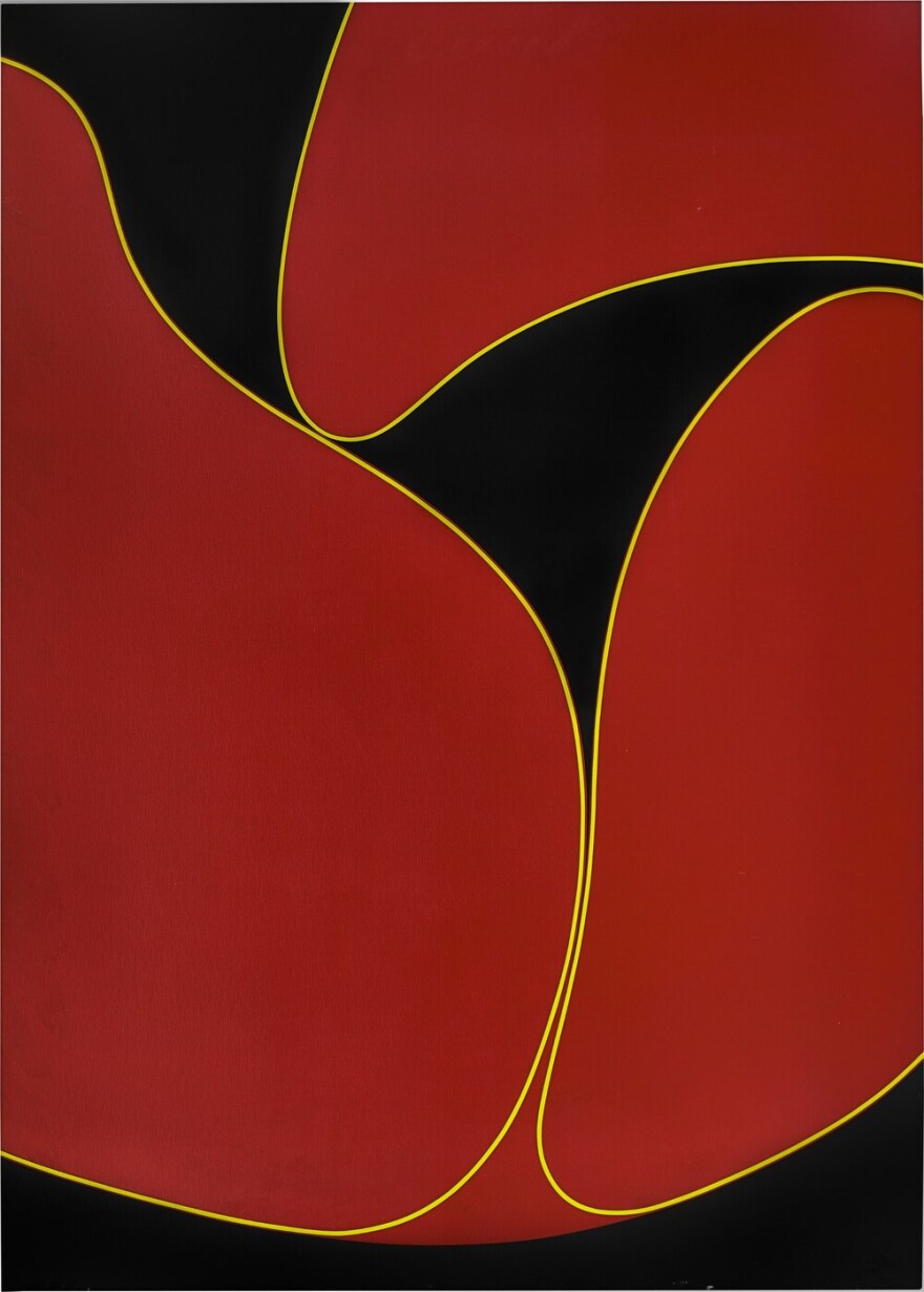 Virginia Jaramillo (American, born 1939), "Untitled," 1967, acrylic on canvas, 84 x 60 1/4 inches. Courtesy of the artist, Hales Gallery, and Pace Gallery © Virginia Jaramillo. Image courtesy of the artist, Hales Gallery, and Pace Gallery. Photo: Frank Oudeman.