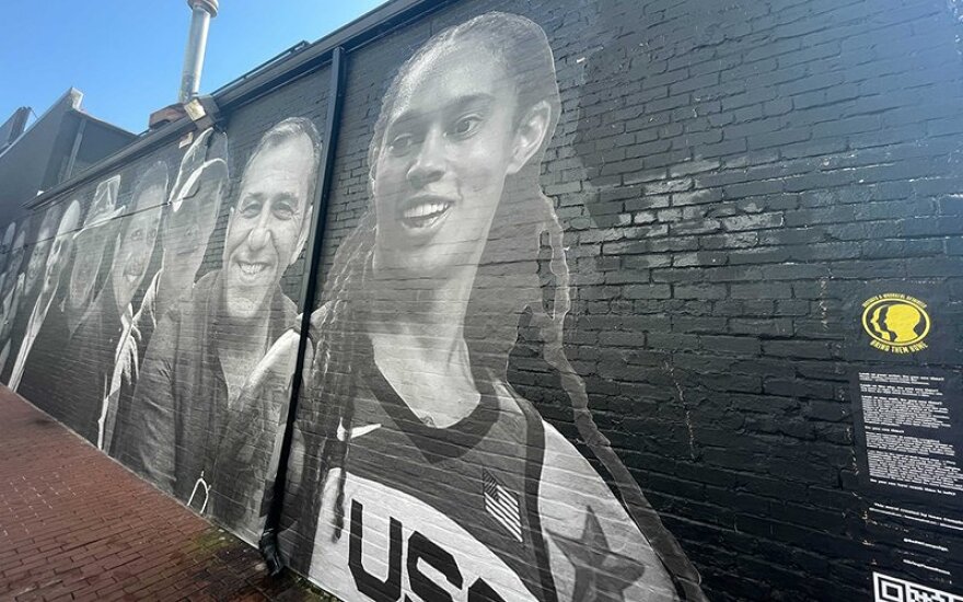 Phoenix Mercury star Brittney Griner is one of the faces, and the only woman, depicted on a new mural in Washington, D.C. dedicated to Americans held hostage or wrongfully detained overseas. She has been held since Feb. 17 in a Russian jail on alleged drug charges.