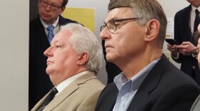 Independent pharmacists Harry Webb, left, and Kp Burkett testified on a PBM bill on March 25, 2025.