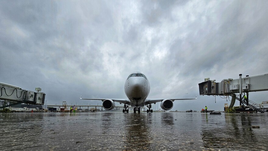 Photo of a plane at the Dallas Fort Worth International Airport.