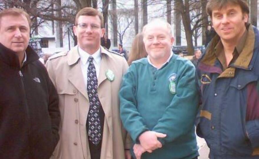 Pastor Charlie, Tim Carney, Albany committeman Tom Scarff and Albany County Legislator Brian Scavo at West Capitol Park 03 March 2010.