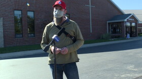 Craig Jackson talks about voting Tuesday at Sherwood Oaks Christian Church.