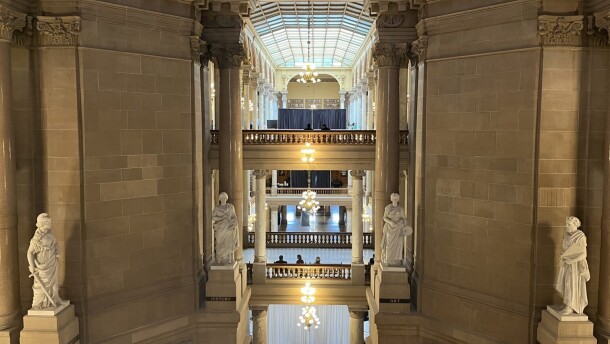 The interior of the Indiana Statehouse.