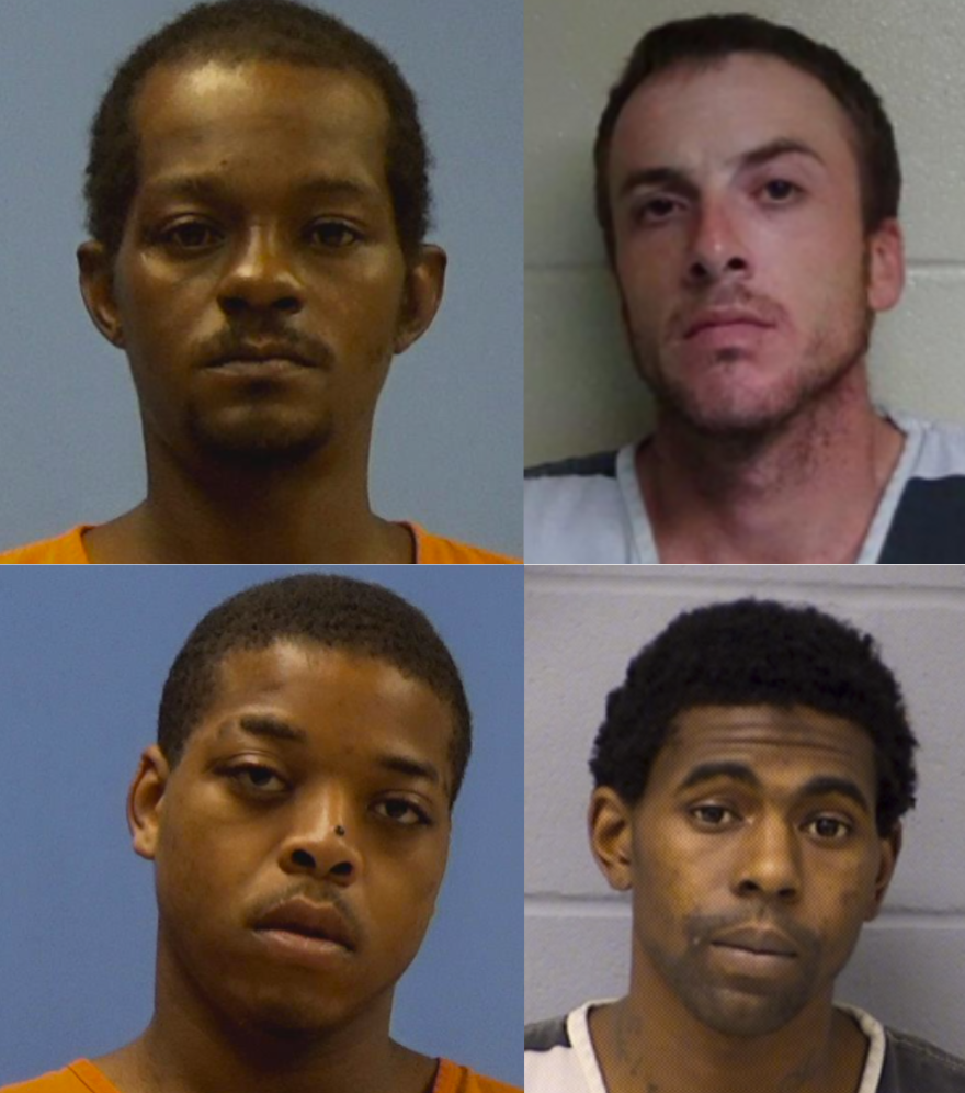 Jesse Perkins (upper left) Kyle Cleveland (upper right), Jamil Watford (lower left) and Anthony Davis (lower right). Cleveland and Davis pleaded guilty to murder.